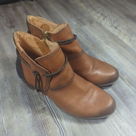 Pikolinos Rotterdam Boots Women's EU 39 US 8.5 Brown Leather Ankle Booties - Picture 1 of 15